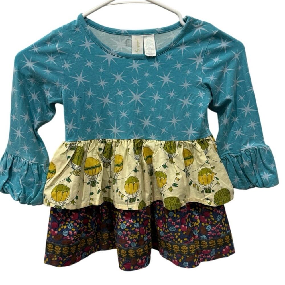 Matilda Jane Paint by Numbers Hot Air Balloon Tiered Tunic Long Sleeve Top SZ. 6
